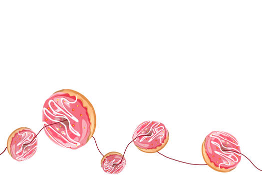 甜甜圈手账食物背景图图片素材免费下载