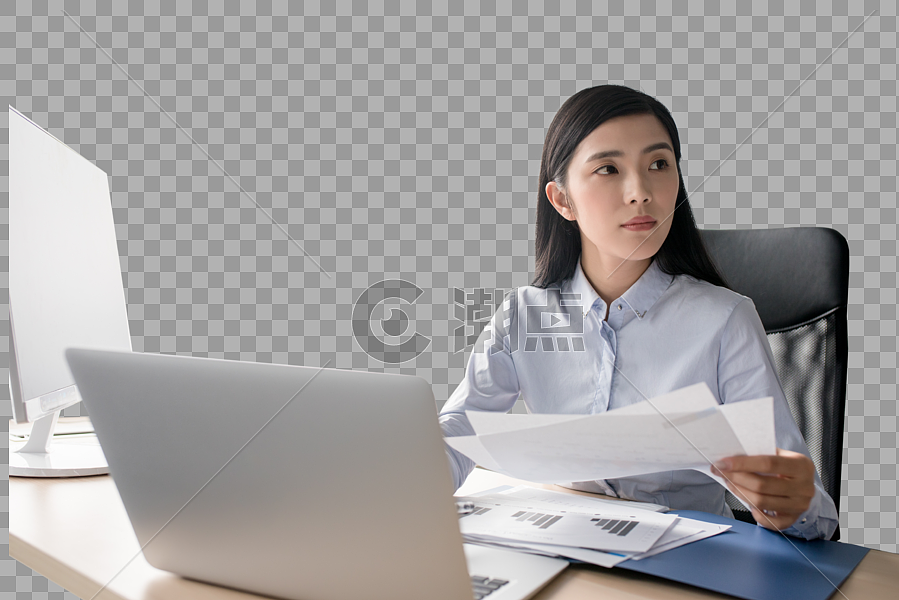正在工作打电脑的商务人士职场女性图片素材免费下载