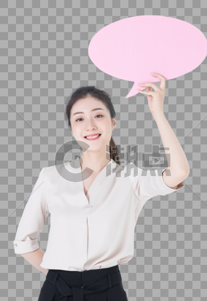 商务女性手持对话框图片素材免费下载