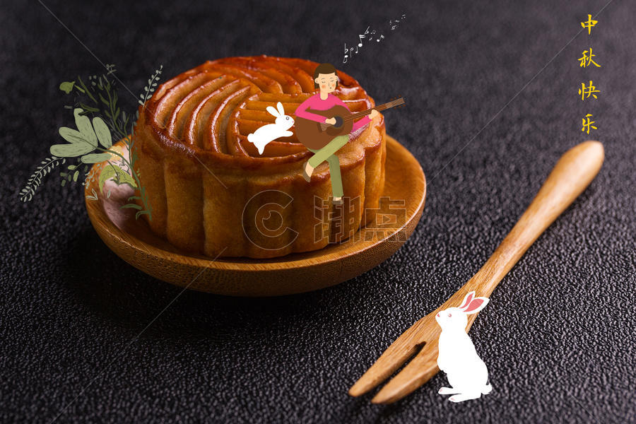 中秋节月饼创意摄影插画图片素材免费下载