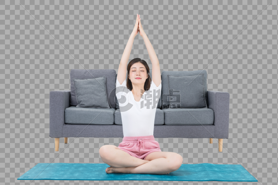居家女性瑜伽健身图片素材免费下载