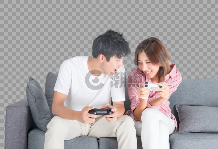 情侣居家玩游戏图片素材免费下载