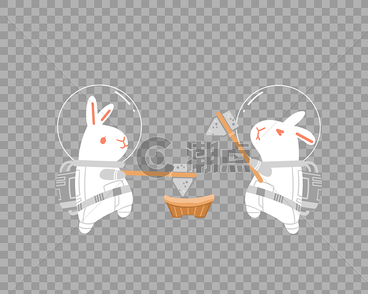 穿宇航服的兔子图片素材免费下载