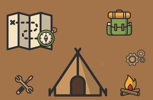 旅游冒险秋季假期露营插画图片素材免费下载