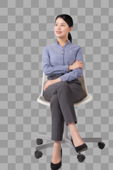 商务白领职场女性坐在椅子上图片素材免费下载