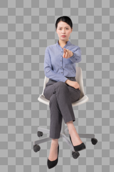 坐在椅子上生气的商务女性图片素材免费下载