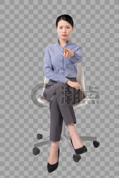 坐在椅子上生气的商务女性图片素材免费下载