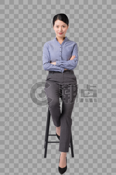 坐在高脚登上自信的商务女性图片素材免费下载