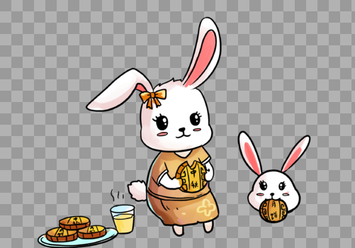 吃月饼的玉兔图片素材免费下载