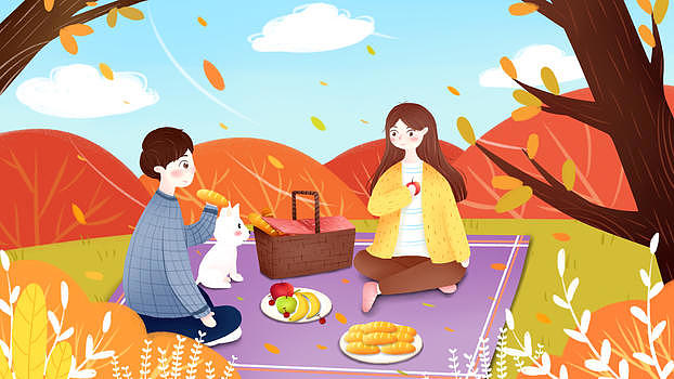 秋天野餐秋游图片素材免费下载