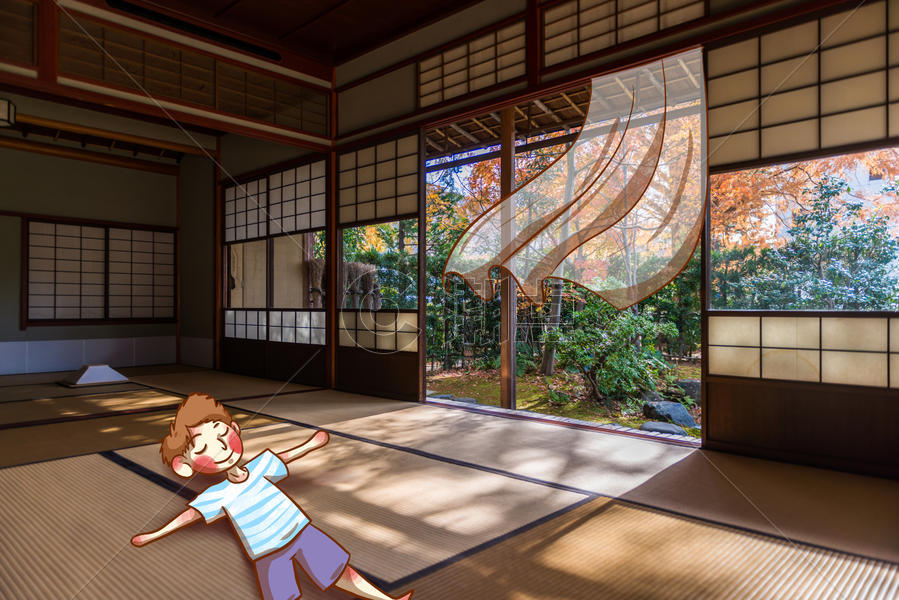 日本庭院和榻榻米图片素材免费下载