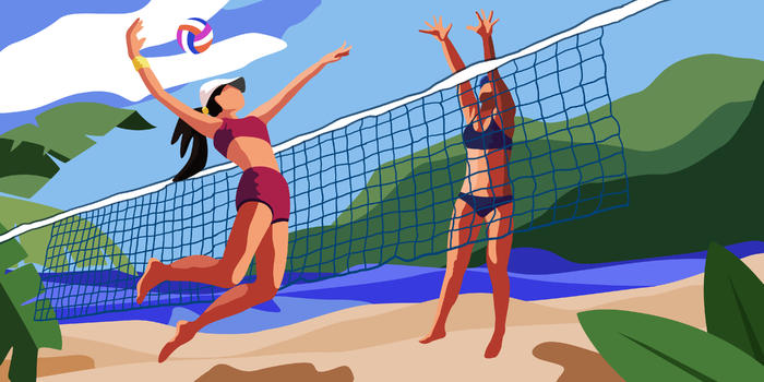 沙滩排球比赛图片素材免费下载