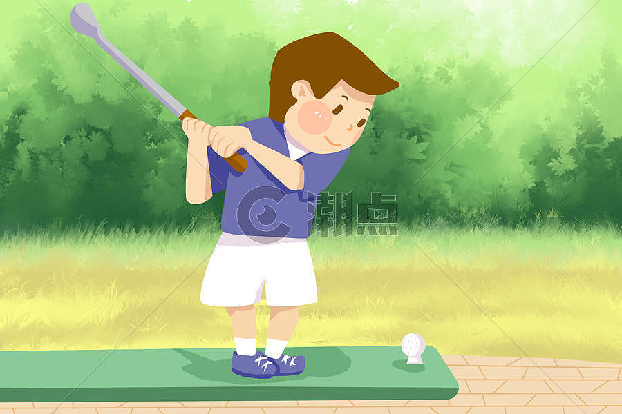 高尔夫运动插画图片素材免费下载