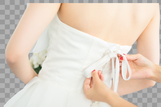 帮新娘调整婚纱礼服图片素材免费下载