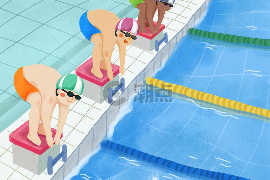 运动会男子游泳比赛图片素材免费下载