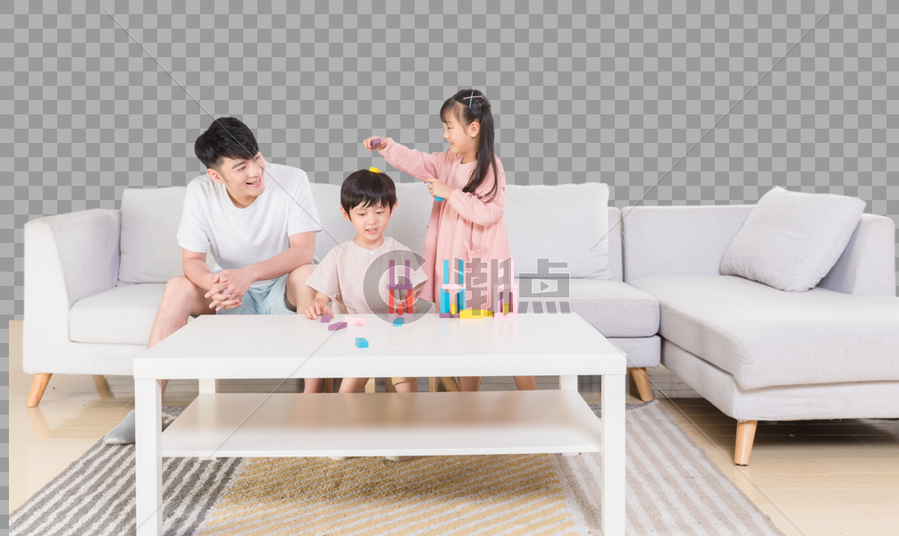 家庭生活陪伴孩子玩耍图片素材免费下载