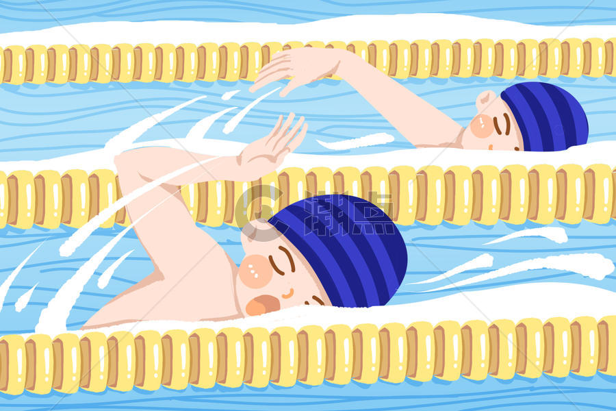 游泳比赛插画图片素材免费下载