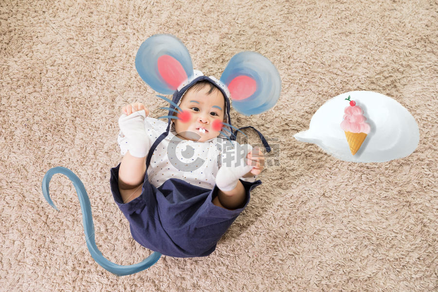 老鼠耳朵小宝宝图片素材免费下载