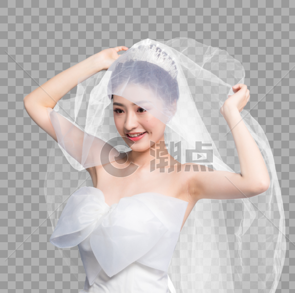 新娘戴白色头纱图片素材免费下载