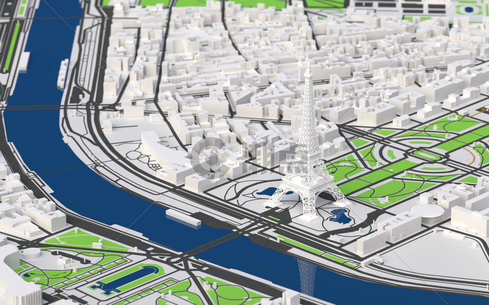 埃菲尔铁塔城市模型图片素材免费下载