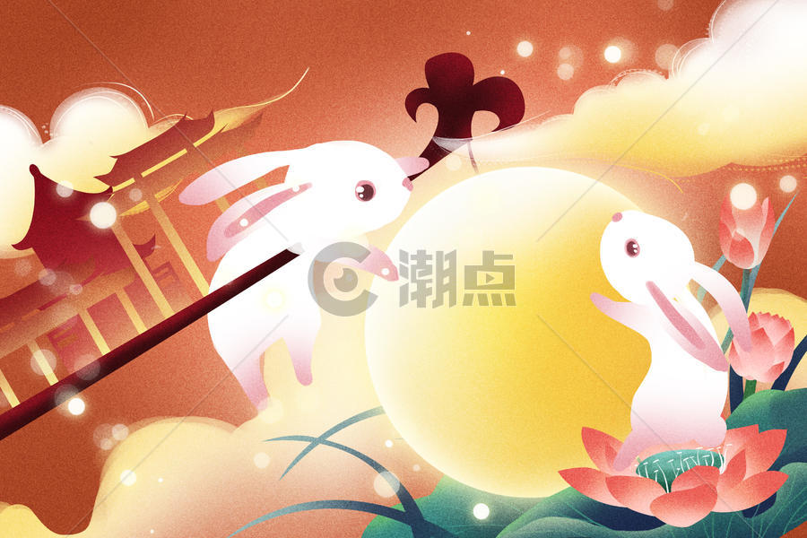 卡通中秋节插画图片素材免费下载