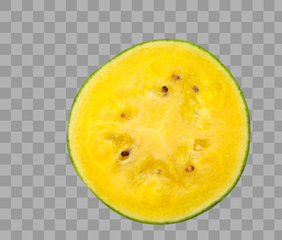 黄瓤西瓜对半切白底图图片素材免费下载