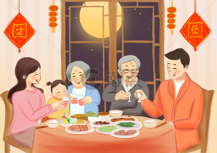 中秋节团圆饭图片素材免费下载
