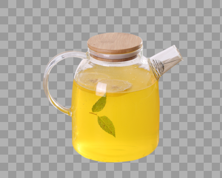 玻璃茶壶柠檬水图片素材免费下载