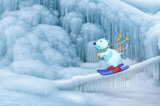滑雪北极熊图片素材免费下载
