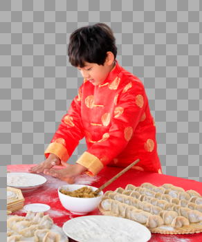 新年孩子们在包饺子图片素材免费下载