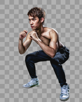 健身房强壮男性深蹲运动图片素材免费下载
