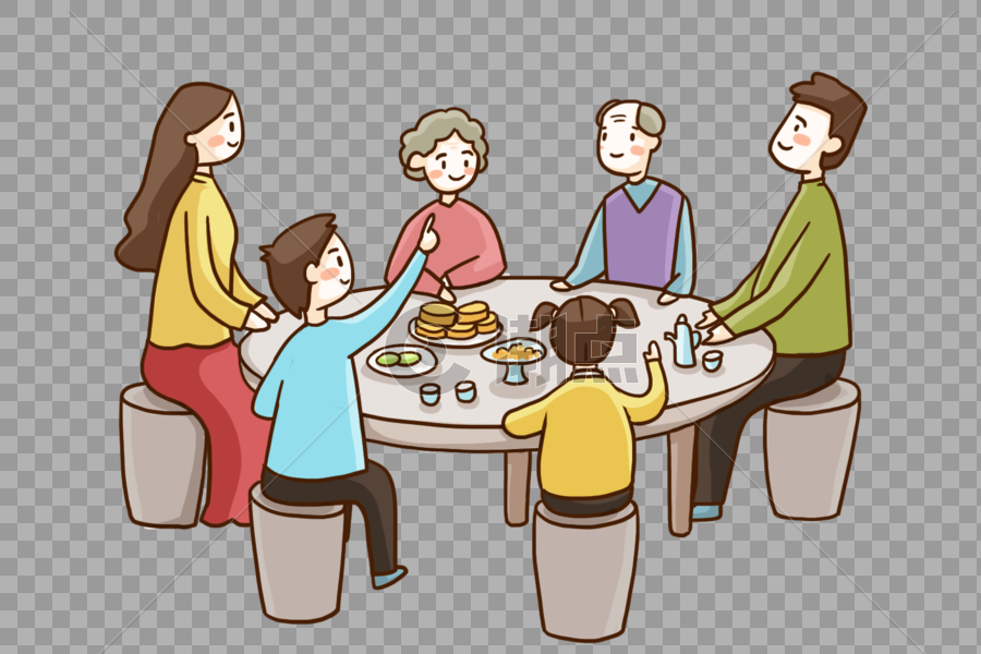 一家人一起吃饭图片素材免费下载
