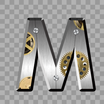 金属字母M图片素材免费下载