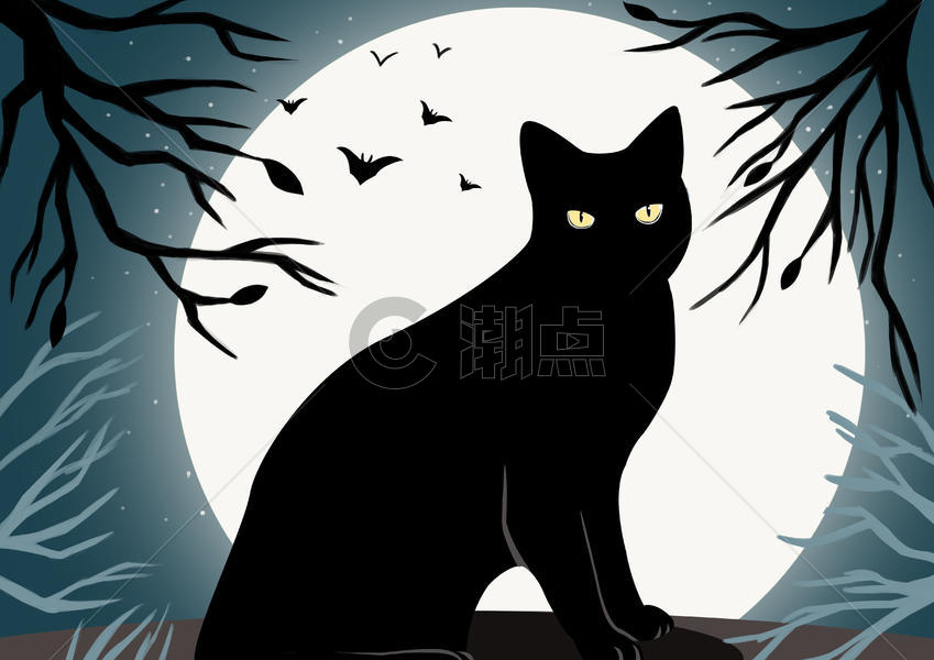 万圣节黑猫图片素材免费下载