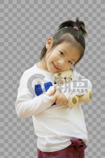 女孩子抱着玩具熊图片素材免费下载