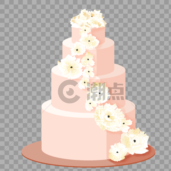 粉色浪漫婚礼蛋糕图片素材免费下载