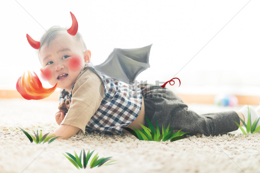 宝宝创意照片小恶魔图片素材免费下载