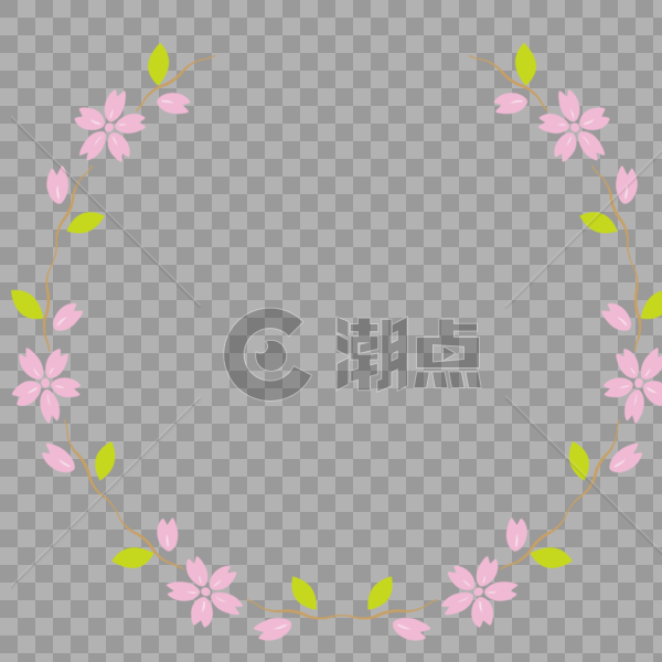 粉色美丽花藤框架图片素材免费下载