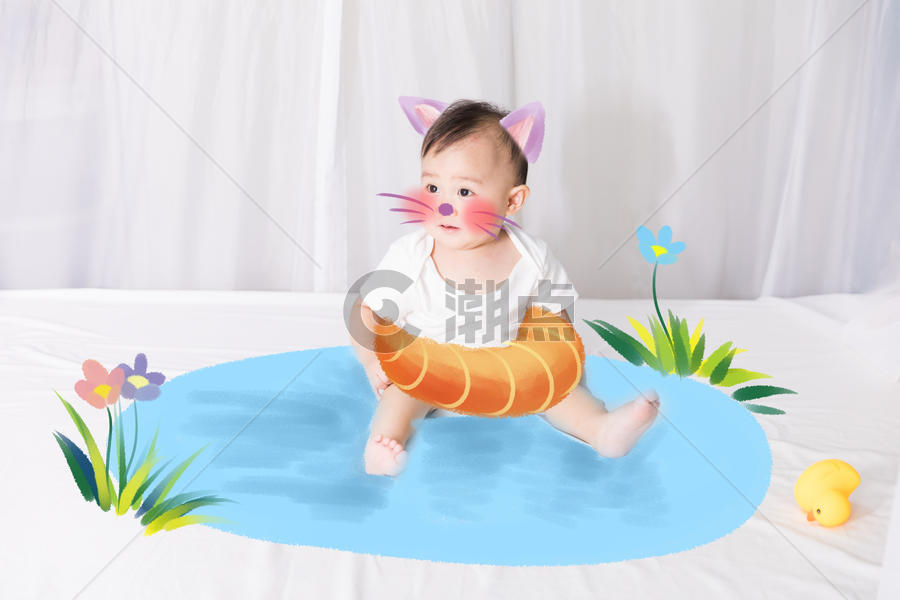 游泳的宝贝图片素材免费下载