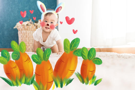 爱吃萝卜的兔宝贝图片素材免费下载