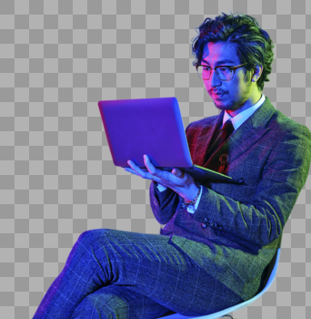 商务男性色彩创意使用电脑动作图片素材免费下载