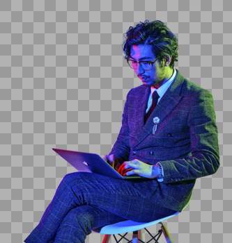 商务男性色彩创意使用电脑动作图片素材免费下载