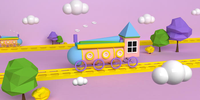 儿童火车模型场景图片素材免费下载