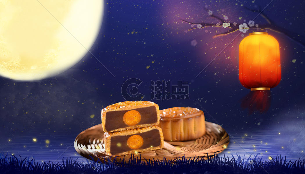 中秋月饼背景图片素材免费下载