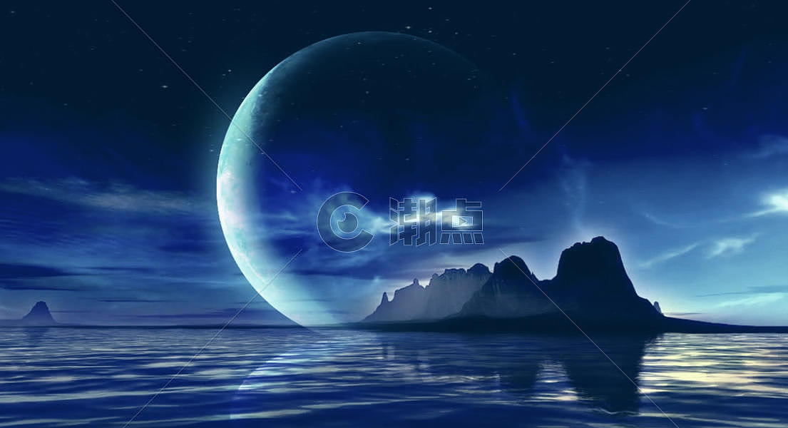 月亮山川背景图片素材免费下载