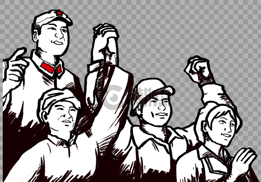 劳动人民手绘素描图片素材免费下载