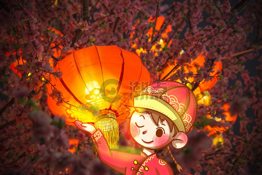 春节创意插画图片素材免费下载