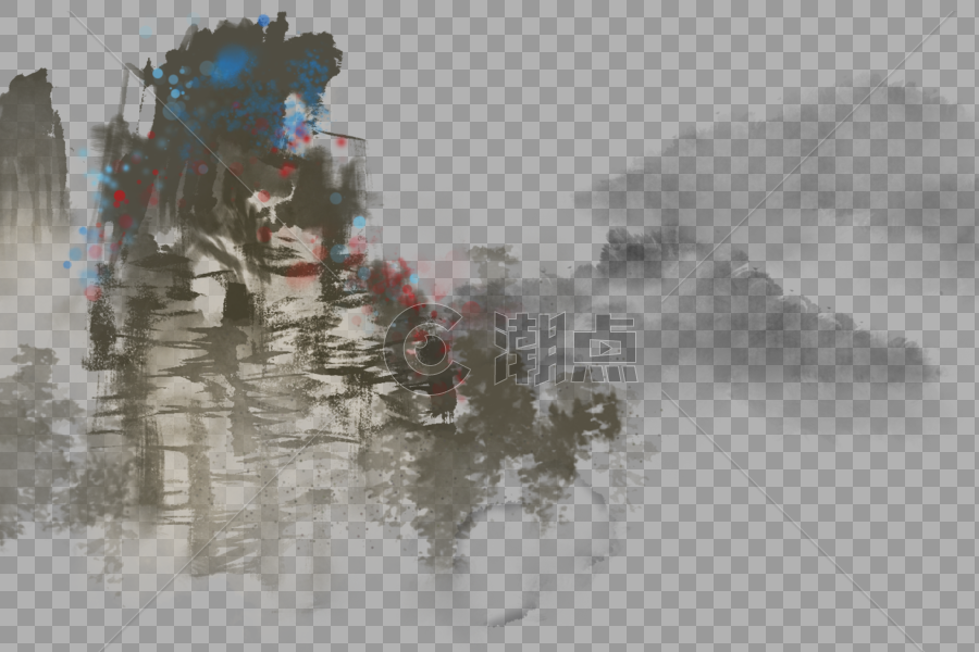 中国风山水水墨背景元素图片素材免费下载
