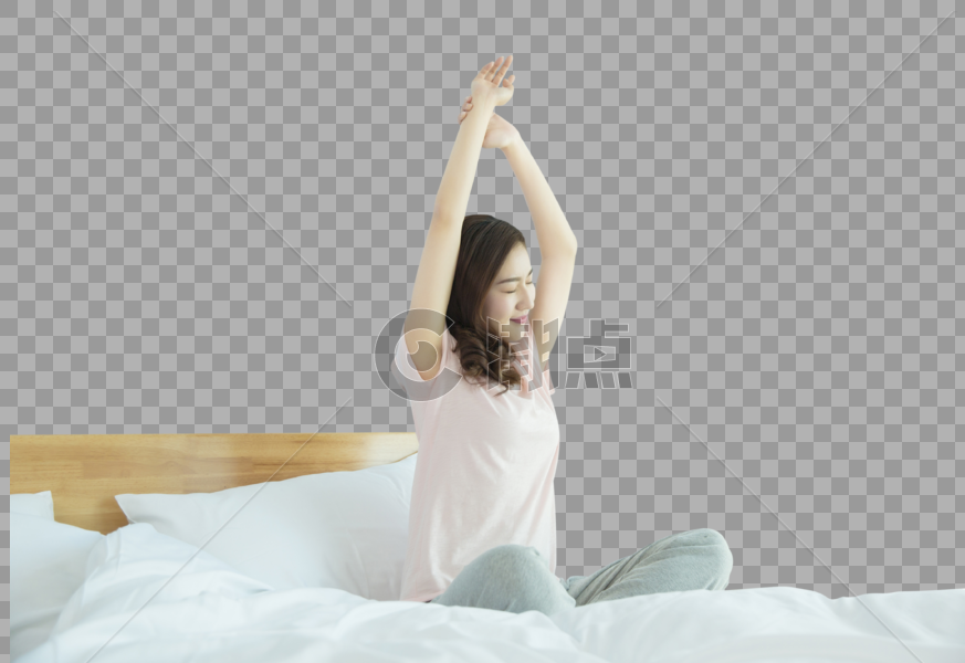 在卧室床上休息的女性图片素材免费下载