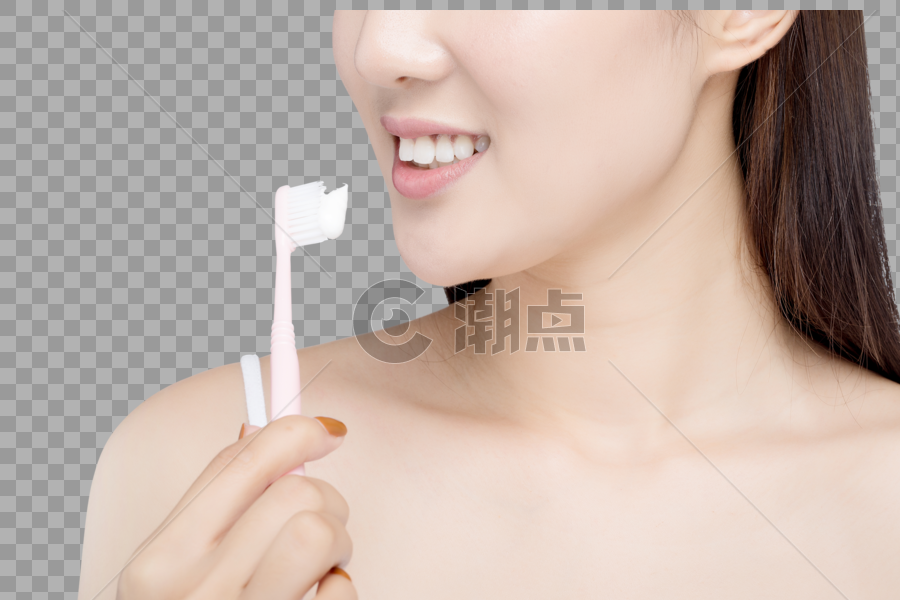 女性刷牙图片素材免费下载